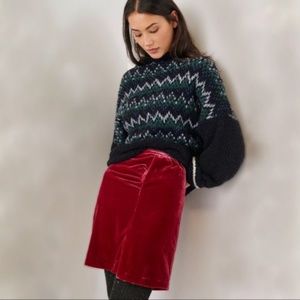 NWT Anthropologie Montie Velvet Miniskirt size 6